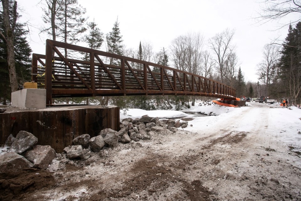 Recreational steel bridge in place at Wishart Park
